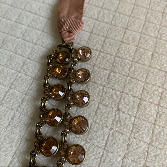 J.Crew copper & bronze bejeweled ribbon necklace - Picture 6 of 16